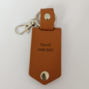 GeckoCustom Those We Love Don't Go Away Memorial Vintage Leather Photo Keychain