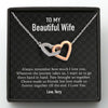GeckoCustom To My Wife Girlfriend Personalized Message Card Necklace T90 Interlocking Hearts