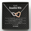 GeckoCustom To My Wife Personalized Message Card Necklace Interlocking Hearts