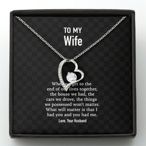 GeckoCustom To My Wife When We Get To The Custom Message Card Necklace