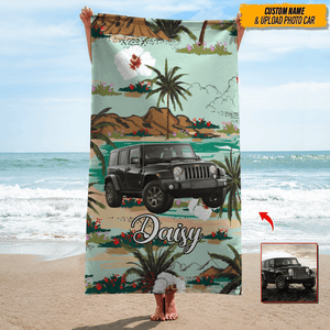 GeckoCustom Upload Car Photo Beach Towel N304 HN590