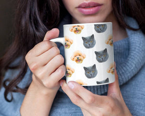 GeckoCustom Upload Image Portrait Coffee Mug For Dog, Cat, HN590