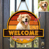 GeckoCustom Welcome Sunset Dog Wooden Door Sign, Dog Lover Gift, Custom Doorsign HN590
