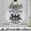 GeckoCustom Welcome To Our Farmhouse Wood Sign, Farmer Gift, Round Wood Sign HN590 12 Inch
