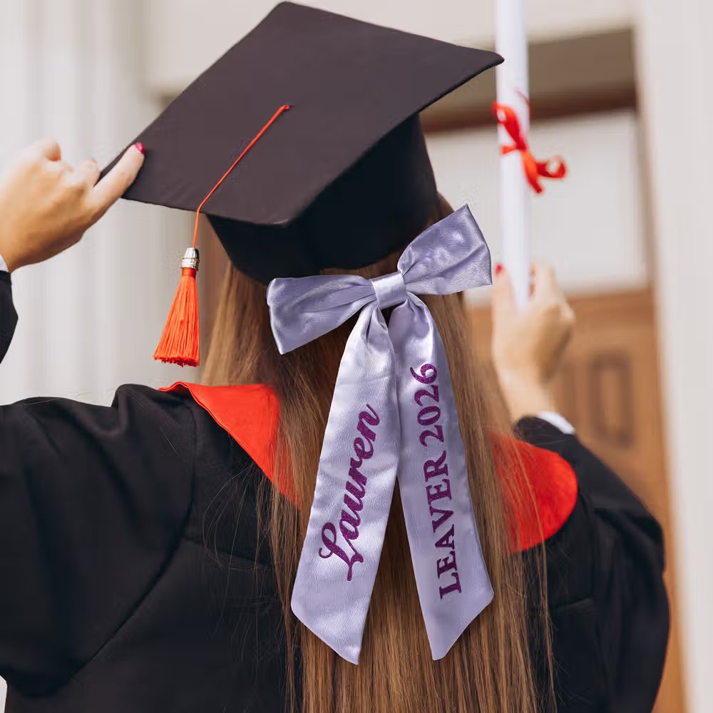Personalized Glitter Texts Bow Class of 2027 - Senior Gift Ribbon Hair Bow LM32 669941