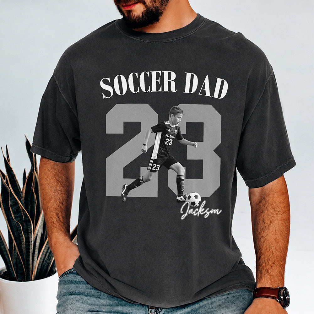 Personalized Vintage Photo Soccer Dad, Sport Dad Comfort Shirt HA75 922164