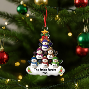 Custom Snowman Family Acrylic Ornament Gift For Christmas HO82 900074