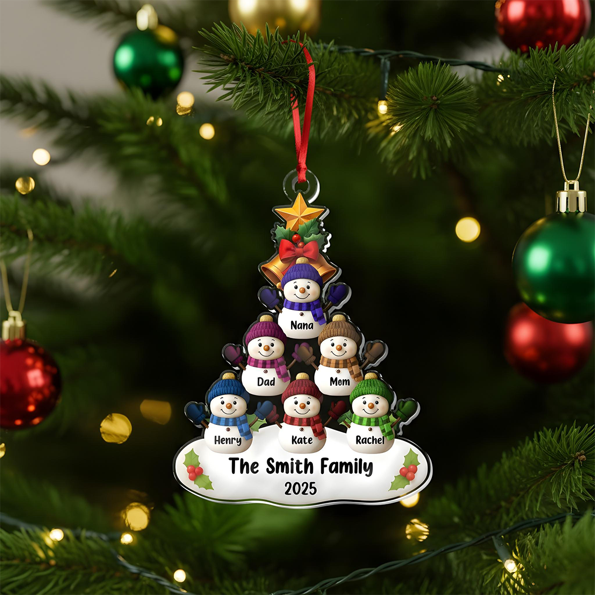 Custom Snowman Family Acrylic Ornament Gift For Christmas HO82 900074
