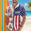 Custom Cute 3D American Dog - Independence Flag Design Hawaiian Shirt LM32 897915