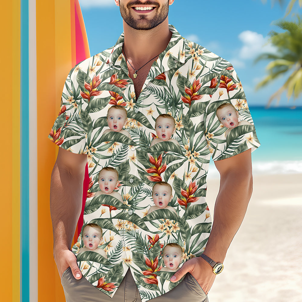 Custom Hawaii In The Air Face Human Photo Family Hawaii Shirt HO82 893834