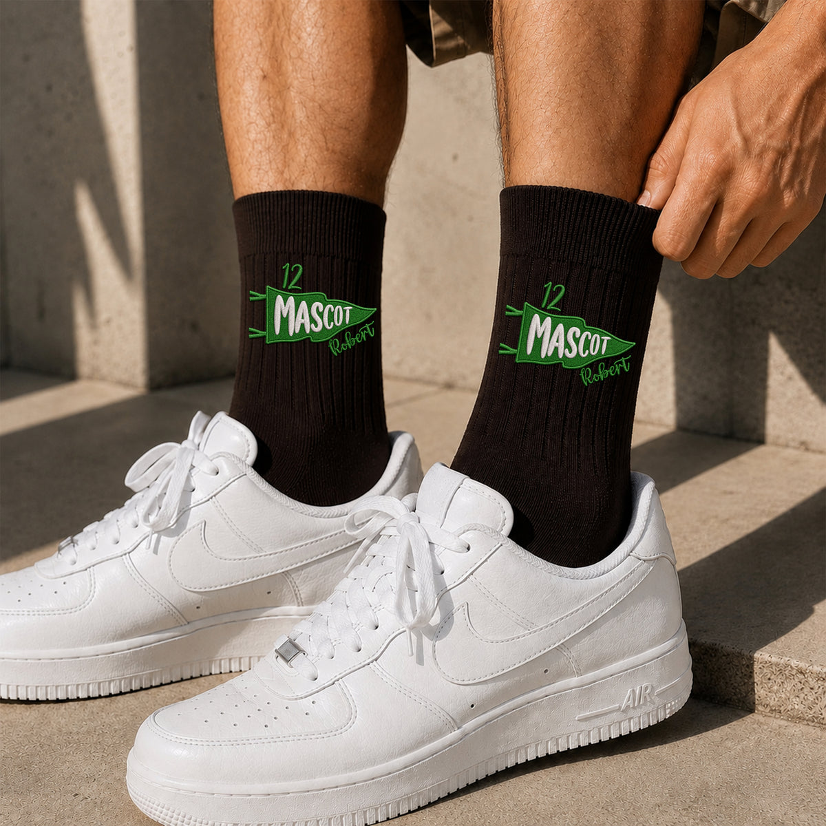 Personalized Mascot Embroidered Socks, Custom Name & Number School Spirit Socks, Team Mascot Gift for Students HO82 903480