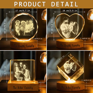 Custom Family Photo Engraved Crystal Photo With Light HA75 898206