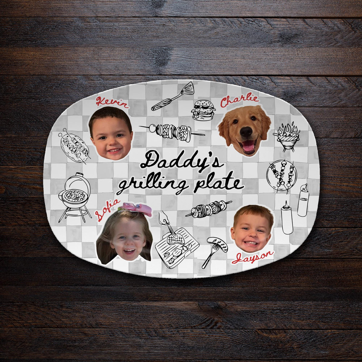 Custom Baby Face Daddy's Grilling Platter - Father’s Day Gift for Dad LM32 669167