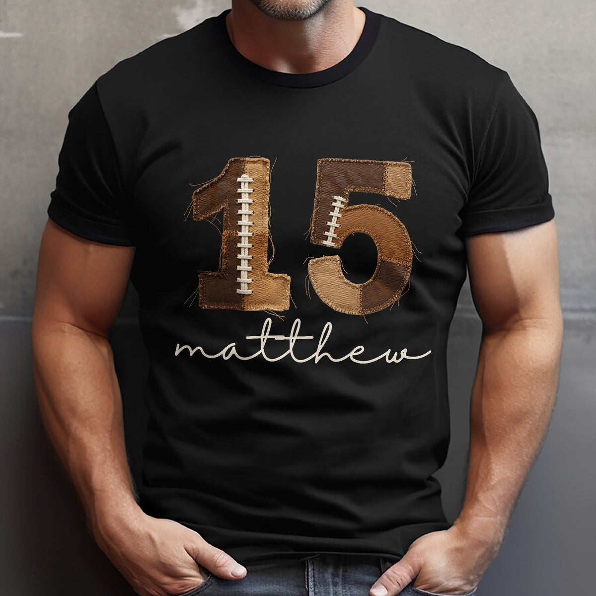 Custom Football Number & Name Faux Patchwork Comfort Shirt HO82 903354
