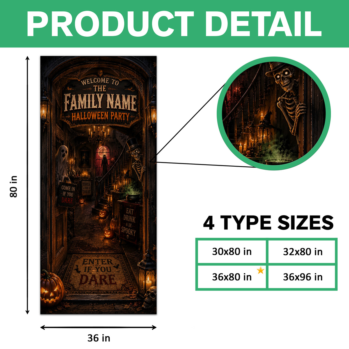 Personalized Welcome To The Halloween Party Haunted House Door Cover LM32 669929