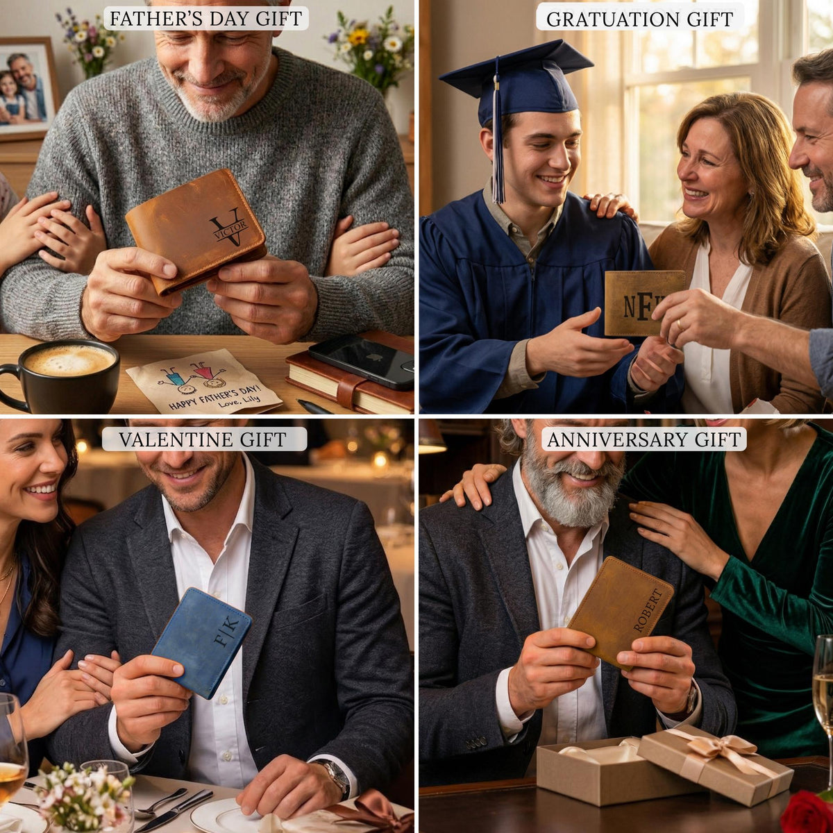 Personalized The Best Dad Ever Leather Wallet Engraving Father's Day Gift For Dad, Grandpa, Husband LM32 668899