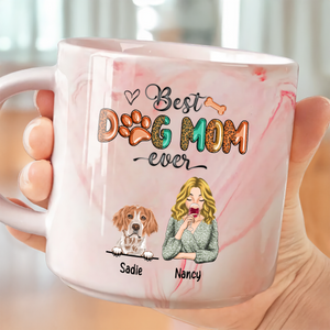 Best Dog Mom Ever Mother's Day Personalized Marble Mug TH10 892547