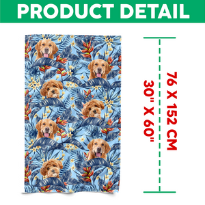 Custom Hawaii In The Air Face Dog Photo Beach Towel HO82 894008