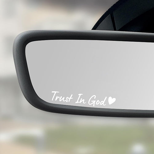 Trust In God Rearview Mirror Car Sticker, Inspirational Sticker, Religious, Christian Car Decal LM32 897455