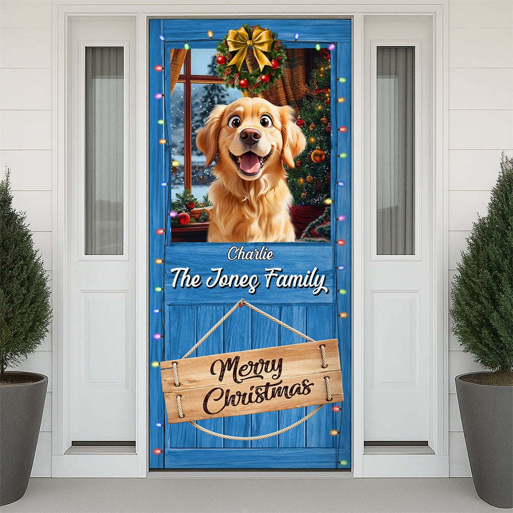 Custom Cute 3D Dog Merry Woofmas Christmas Decoration Door Cover LM32 897121