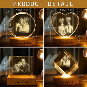 Custom Couple Photo Engraved Crystal Photo With Light HA75 898204