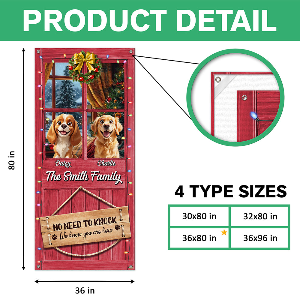 Custom Cute 3D Dog No Need To Knock We Know You Are Here Decoration Door Cover HA75 898080