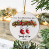 Personalized Our First Christmas As A Family 3D Effect Ceramic Ornament Gift For Family LM32 895721