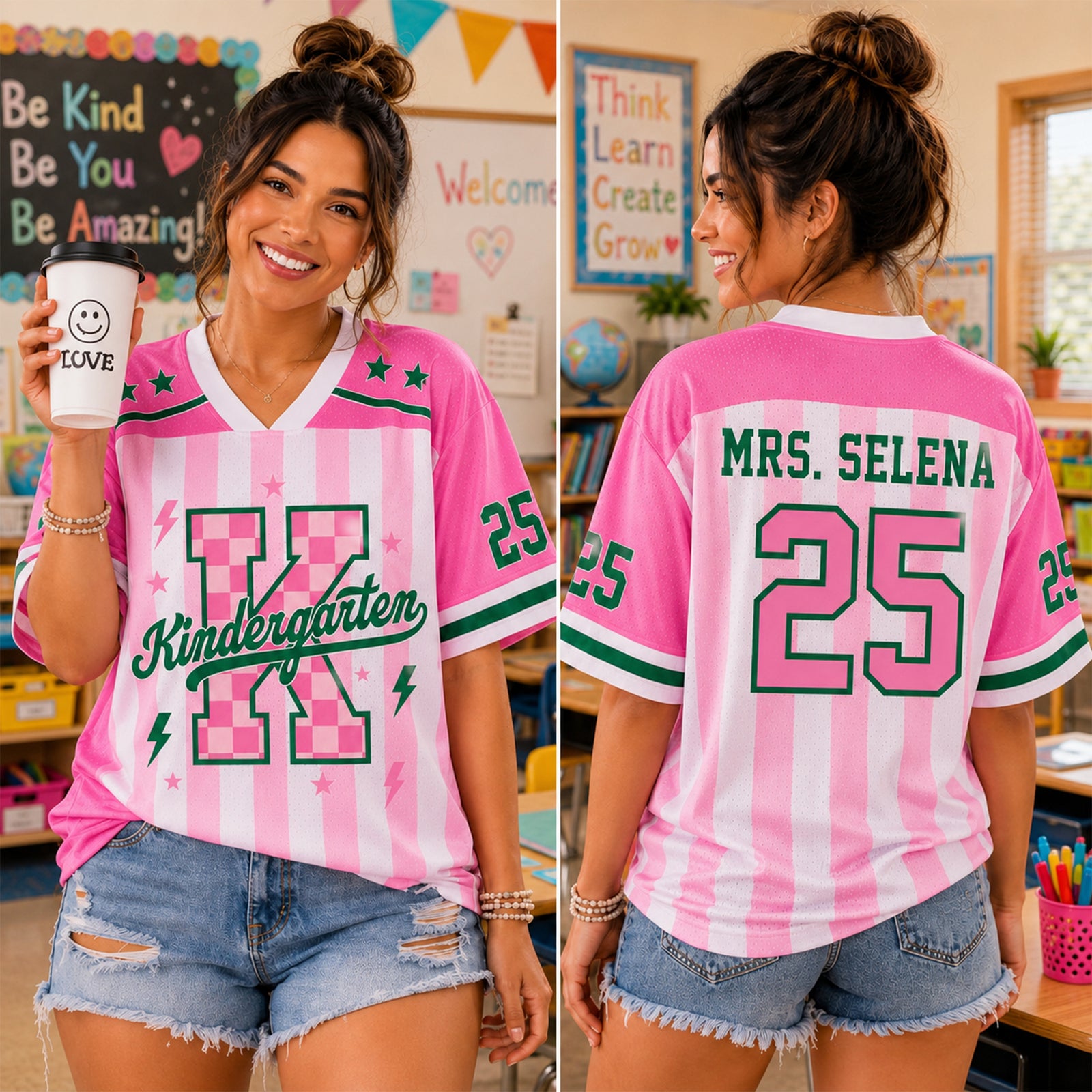 Personalized Teacher Jersey Shirt, Custom Grade & Name, Back To School Gift HA75 921862
