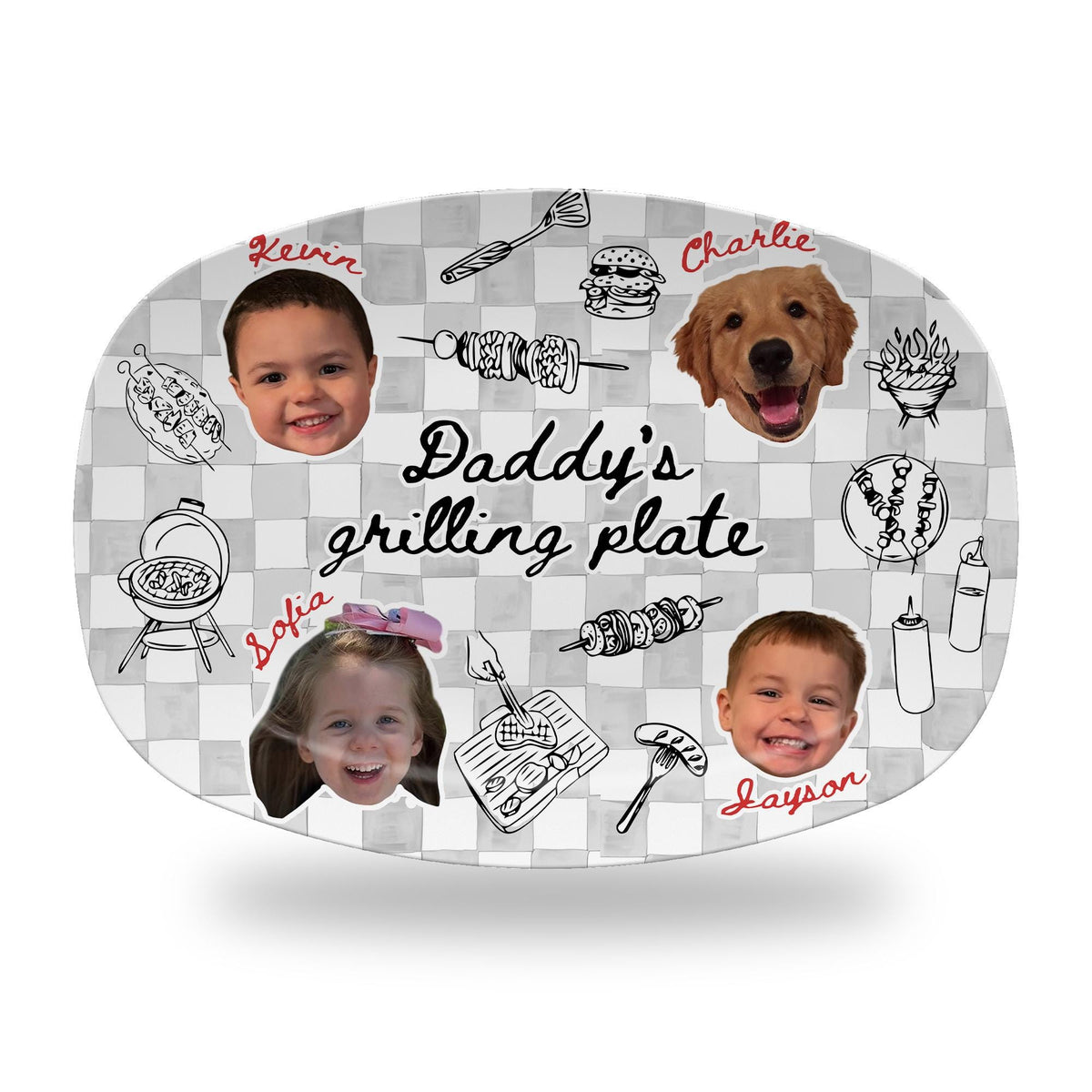 Custom Baby Face Daddy's Grilling Platter - Father’s Day Gift for Dad LM32 669167