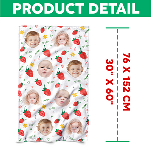 Custom Photo Fruits Beach Towel With Name, Vacation Gift CH07 895820