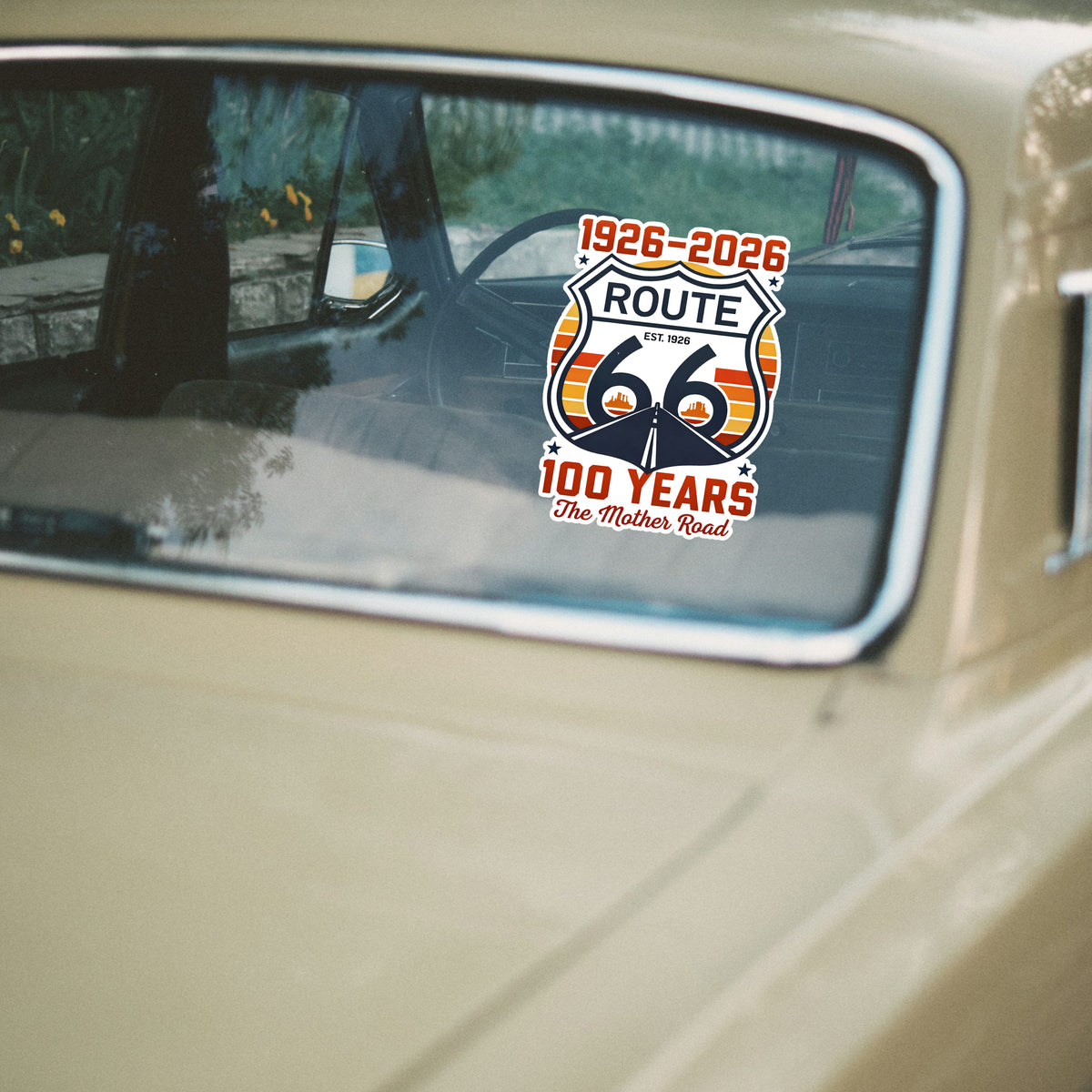 1926-2026 Route US 66 100 Years The Mother Road Car Window Decal Sticker For Car Lover TH10 898441