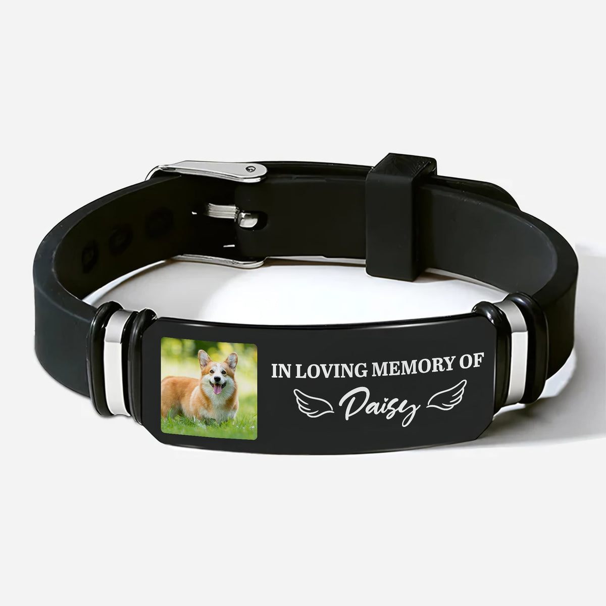 Custom Photo In Loving Memory Of Dog & Cat Wristband Bracelet, Memorial Gift For Pet Lovers HA75 921652