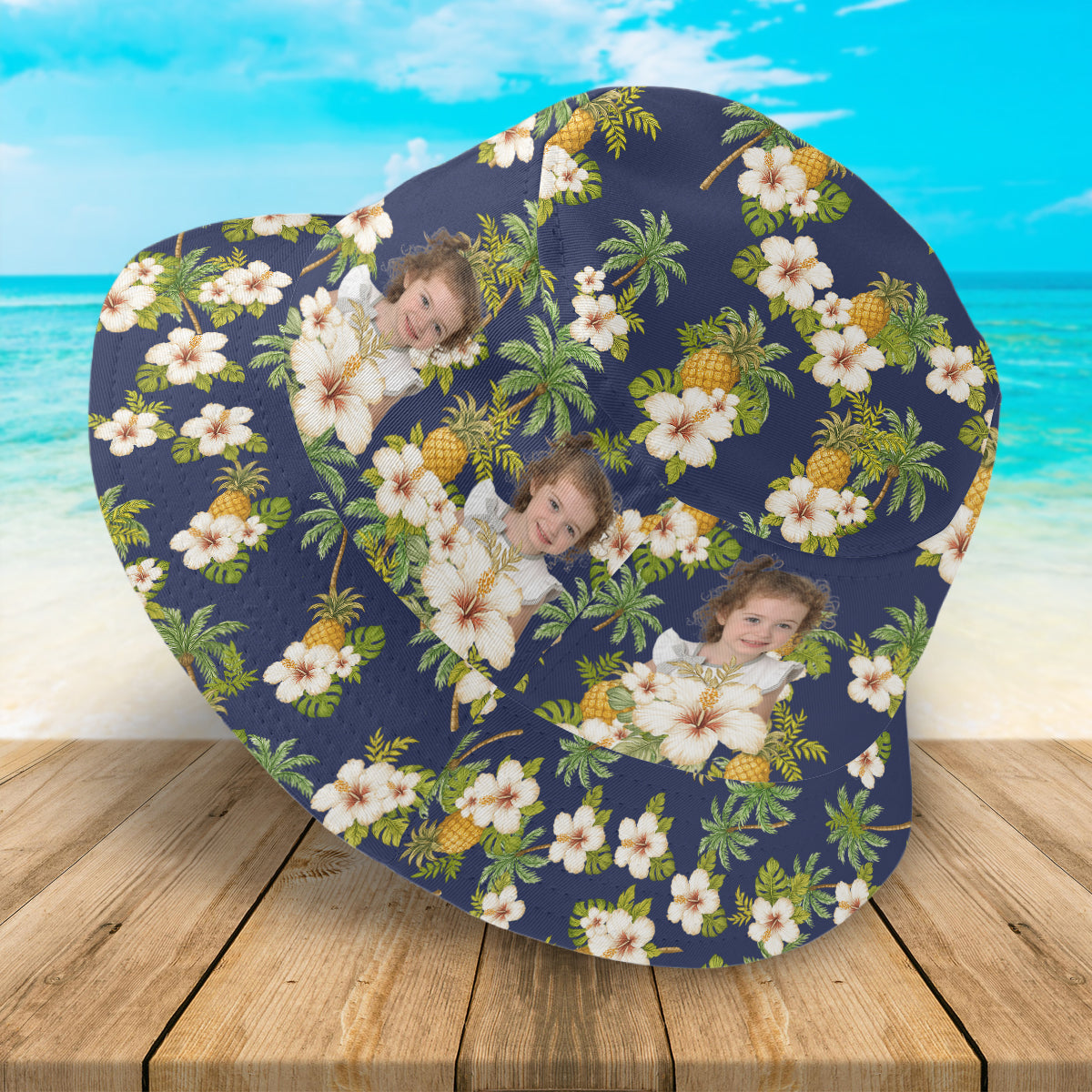 Custom Human Photo Tropical Vibe Family Bucket Hat HA75 892594
