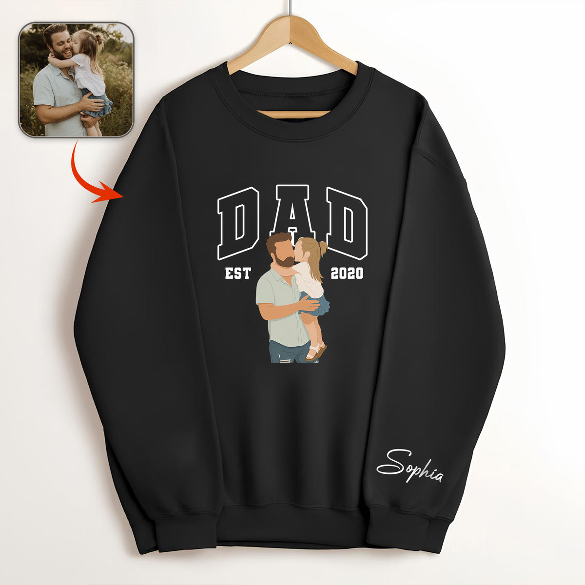 Custom Photo Dad With Daughter, Son Sweatshirt HO82 894170