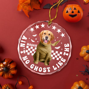 Custom Dog Photo Ain't No Ghost Like The My Dog Glass Ornament LM32 895701