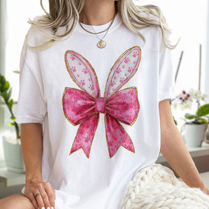 Gold Coquette Easter Bunny T-Shirt LM32 893123