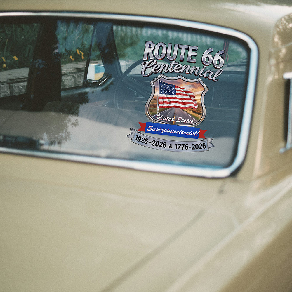 Route 66 Centennial And America Semiquincentennial Car Window Decal Sticker TH10 898499