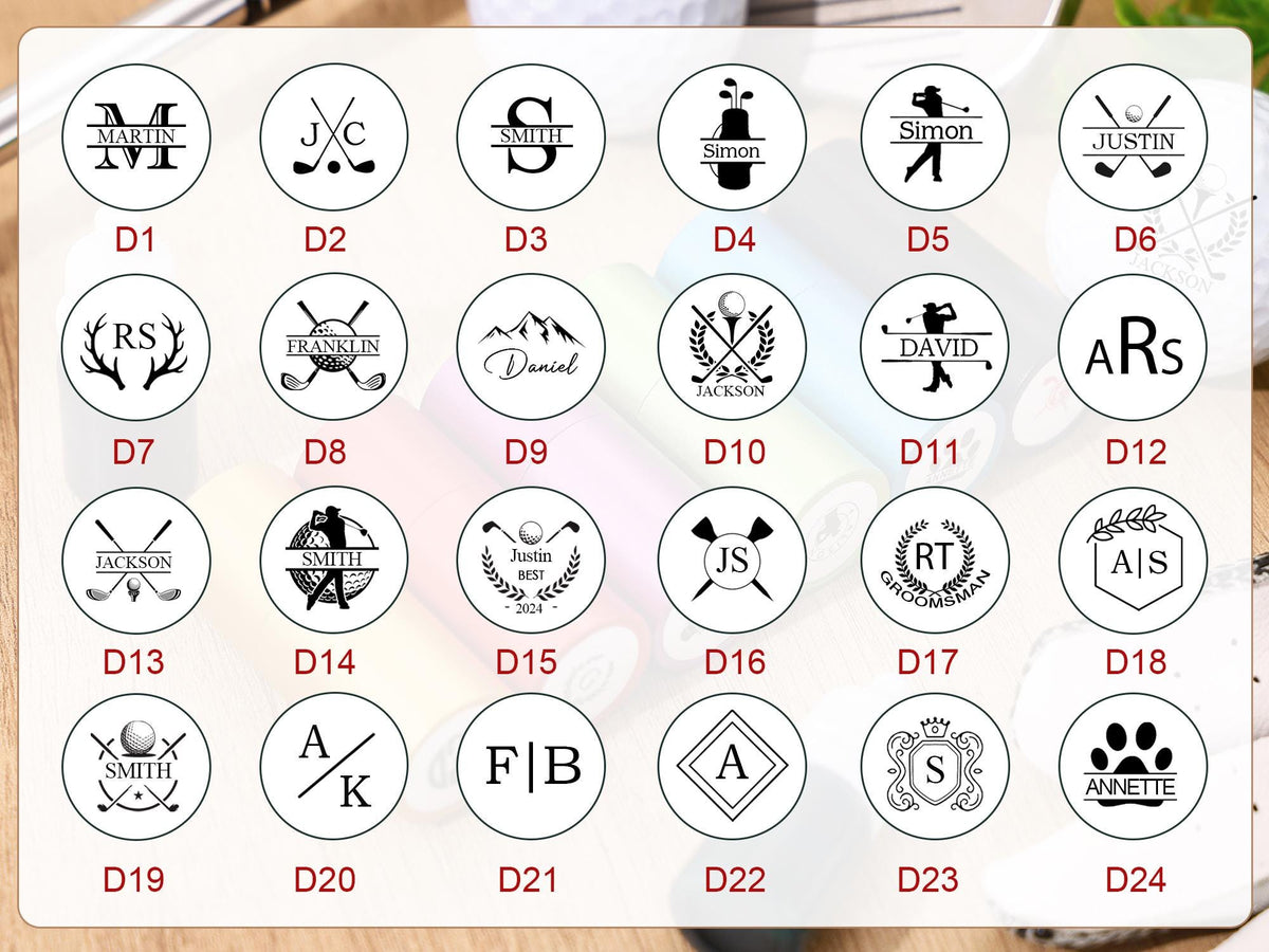 Personalized Golf Ball Stamp Box, Custom Golf Ball Stamp with Box, Golf Marker Gift , Golf Lover Gifts CH07 899260