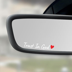 Trust In God Rearview Mirror Car Sticker, Inspirational Sticker, Religious, Christian Car Decal LM32 897455