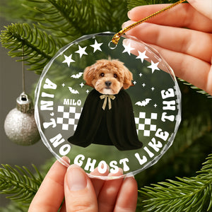 Custom Dog Photo Ain't No Ghost Like The My Dog Glass Ornament LM32 895701