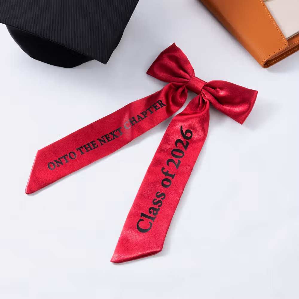 Personalized Glitter Texts Bow Class of 2027 - Senior Gift Ribbon Hair Bow LM32 669941