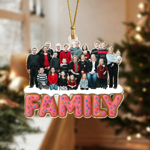 Custom Photo Sweet Family, Grandkids, Besties Acrylic Ornament Christmas Gift HA75 897922