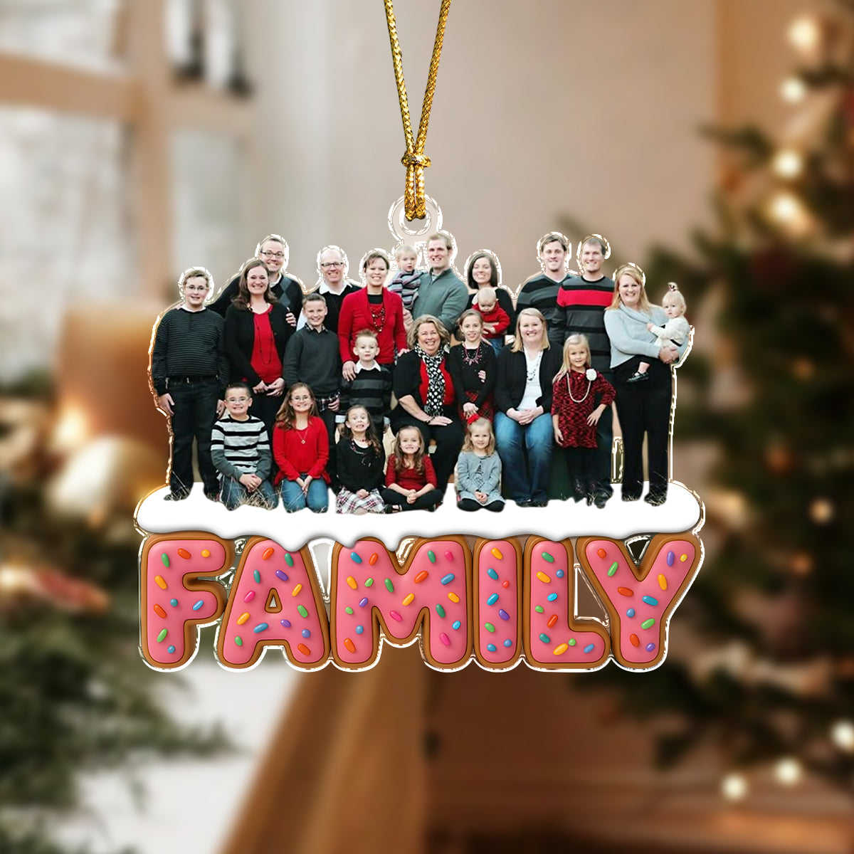 Custom Photo Sweet Family, Grandkids, Besties Acrylic Ornament Christmas Gift HA75 897922