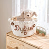 Personalized Woven Basket – Custom Name Storage Basket for Baby Toys, Nursery Organizer or Pet Toy Bin, Handmade Gift HO82 903016