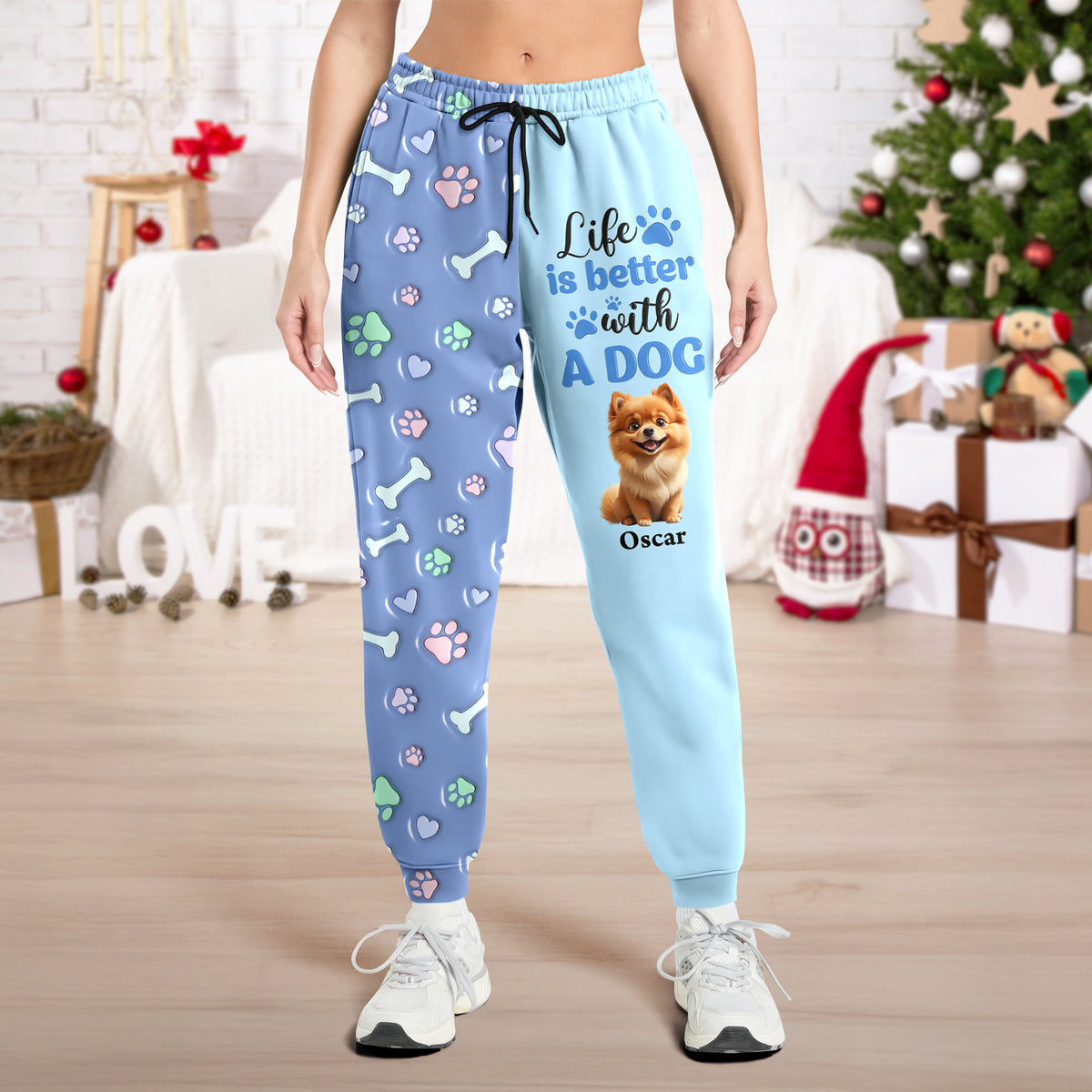 Custom Dog Name Life Is Better With Dogs 3D Effect Sweatpants LM32 895927