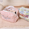 Personalized Name Floral Embroidered Makeup Bag - Gift For Girlfriend, Women Toiletry Bag, Bridesmaid Gift LM32 897409