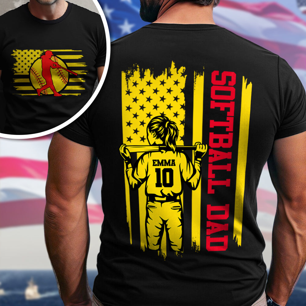 Softball Mom, Softball Dad Dark Shirt Personalized Gift For Mother's Day, Father's Day HO82 893542