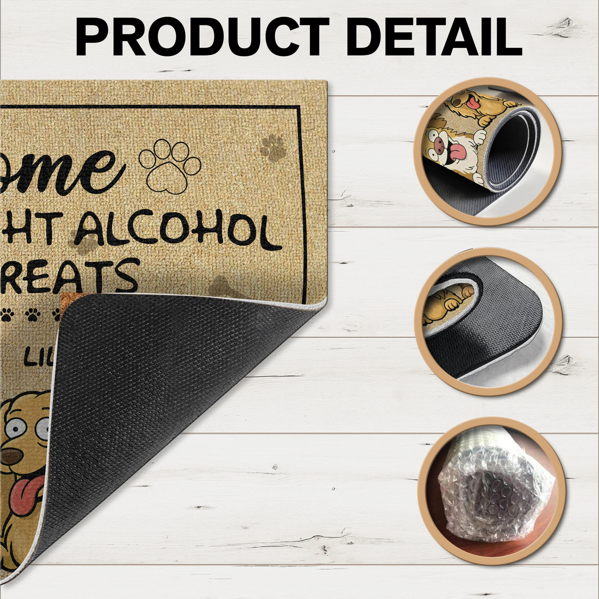 Brought Alcohol And Dog Treats Doormats Personalized Gift For Dog Lovers HO82 893684