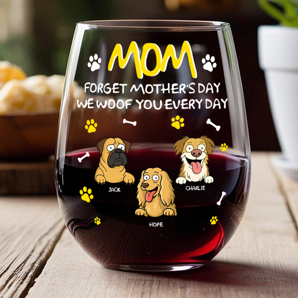 Forget Mother's Day Mom Dad Personalized Wine Glass Mother's Day Gifts HA75 892158