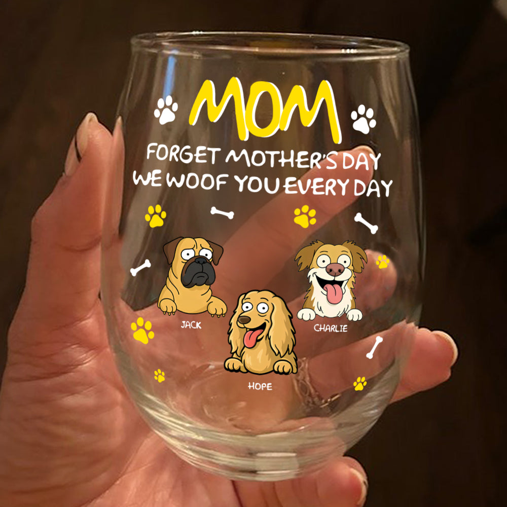 Forget Mother's Day Mom Dad Personalized Wine Glass Mother's Day Gifts HA75 892158